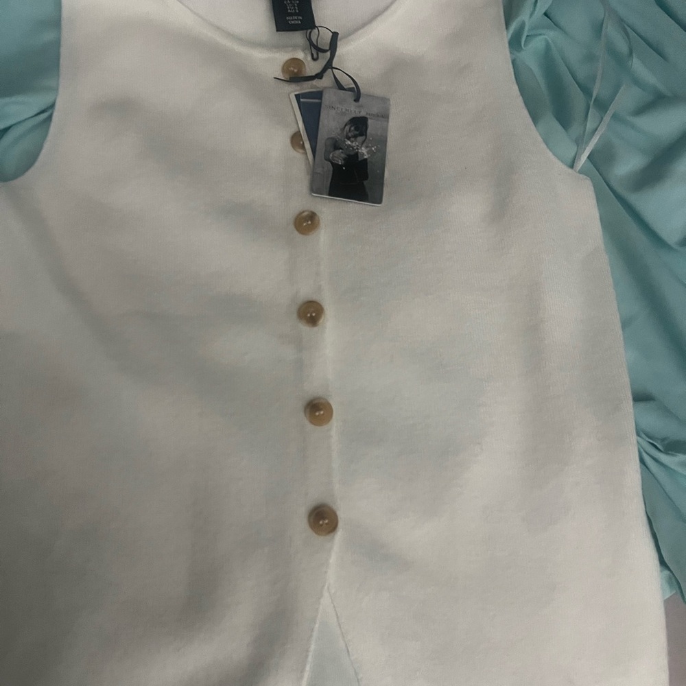 Sincerely Jules Cream Top with Tan Button
